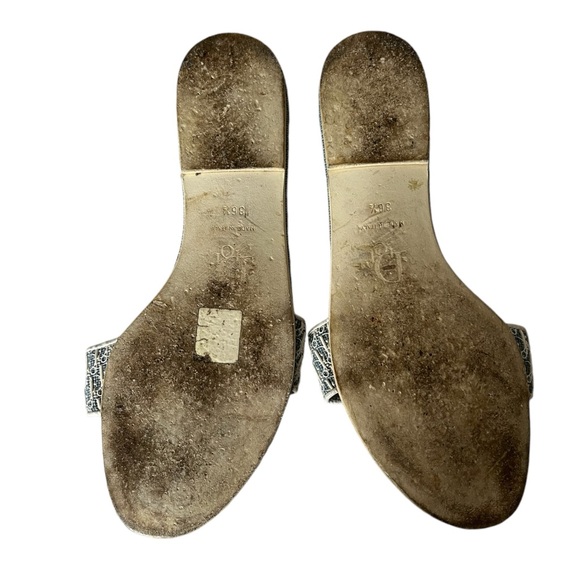 CHRISTIAN DIOR SLIDES SANDALS LIGHT BLUE LOGO FLATS - Picture 4 of 5